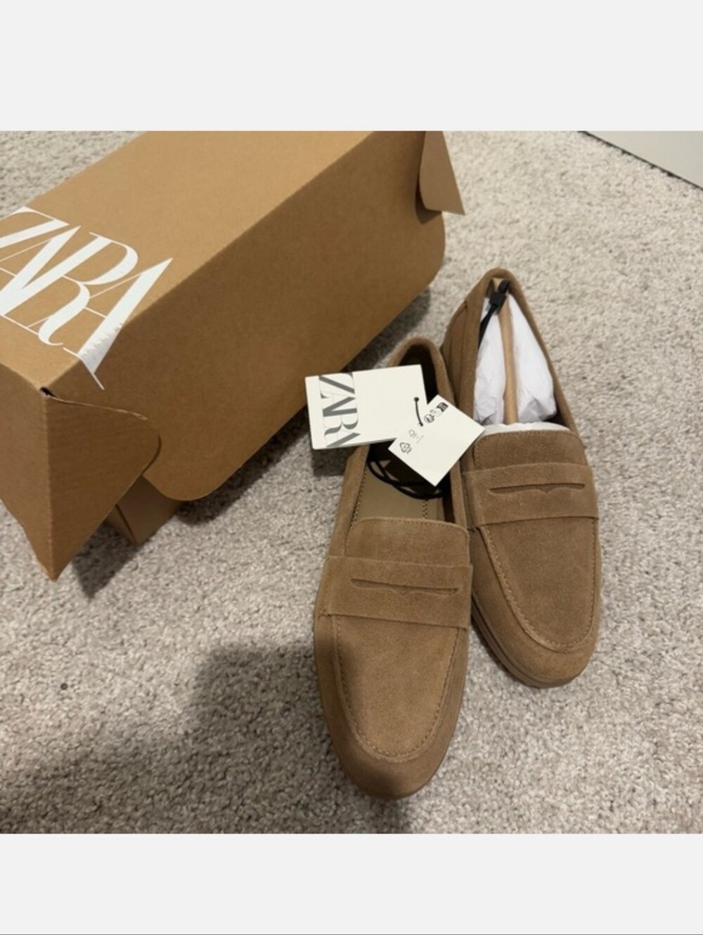 Zara Suede Penny Loafers NWT - Picture 10 of 10